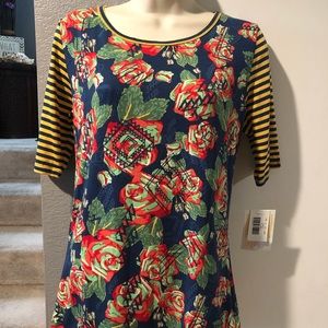 Lularoe,Gigi, S, NWT Floral graphic, stripe short